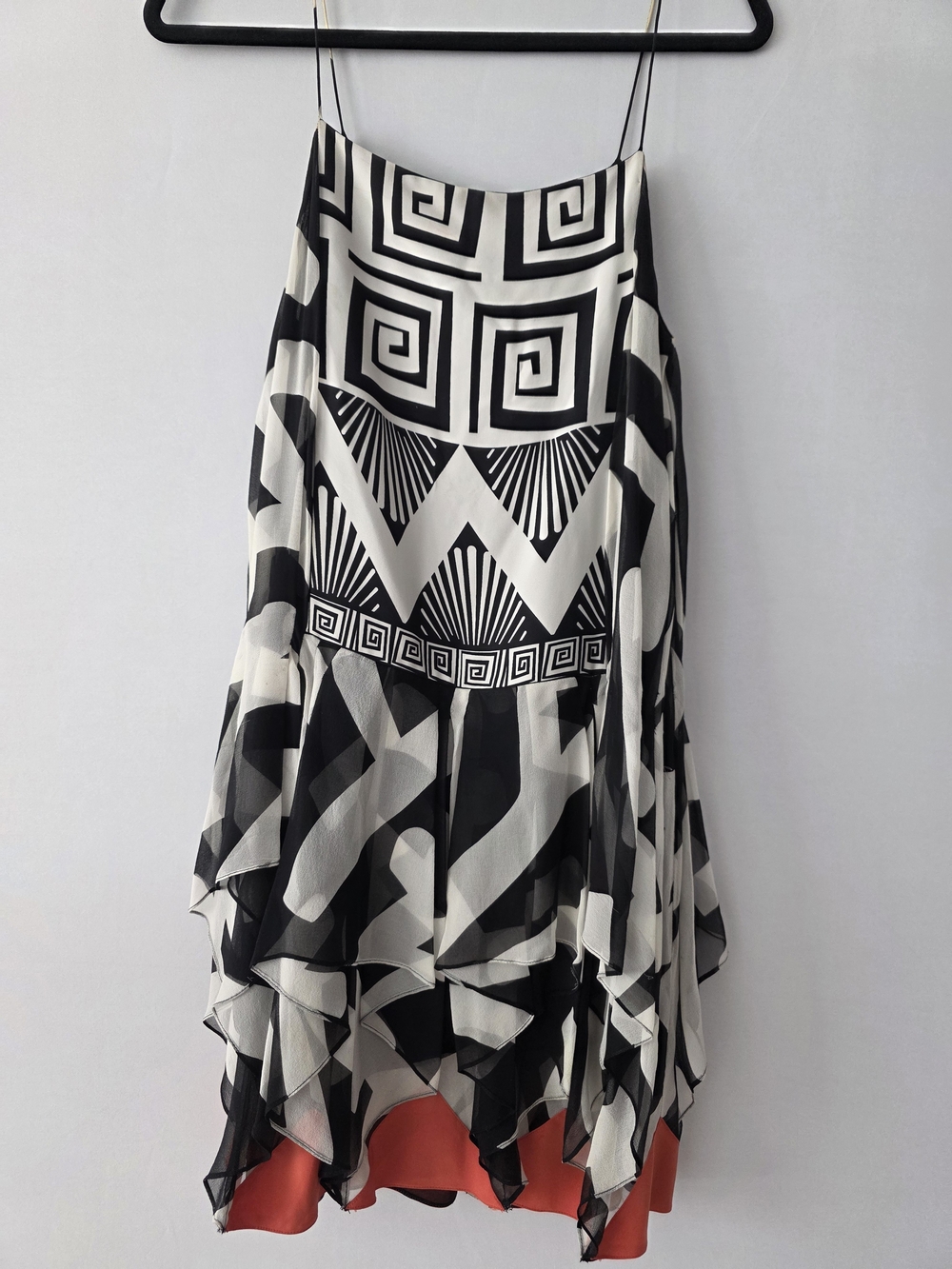 Asymmetric Geometric Dress - Black & White